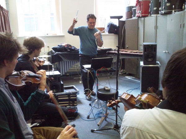 Richard Scott rehearsing with the Raise Your Voice Ensemble for Sunday's gig. 