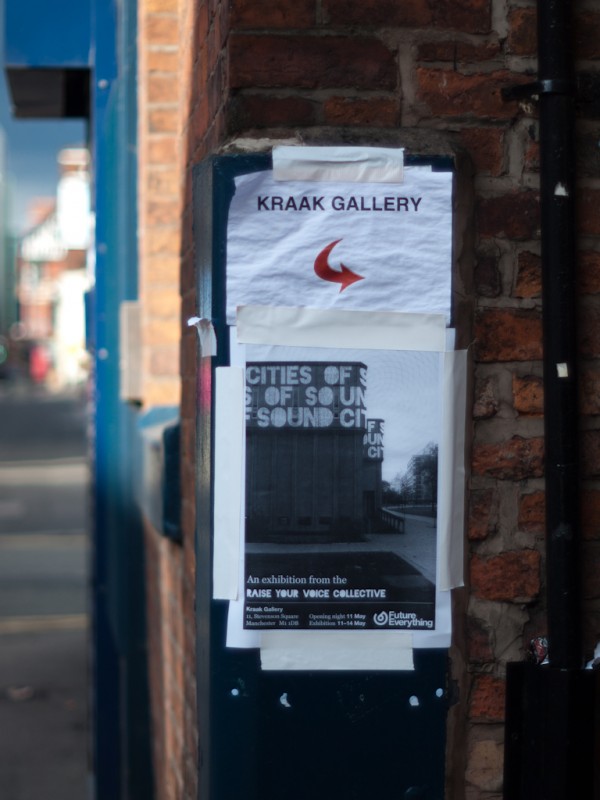 Sign to Kraak Gallery, hidden away down a back alley.